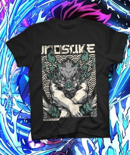 t-shirt-nera-inosuke-demon-slayer-grafica-originale